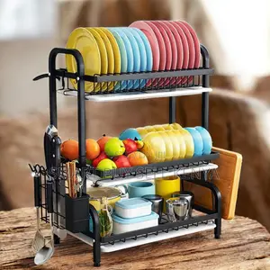 Durable And Long-lasting Construction 3 Tier Kitchen Dish Drying Rack