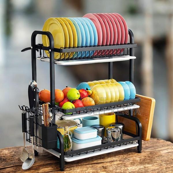3 Tier Kitchen Dish Drying Rack With Reinforced Joints For Stability