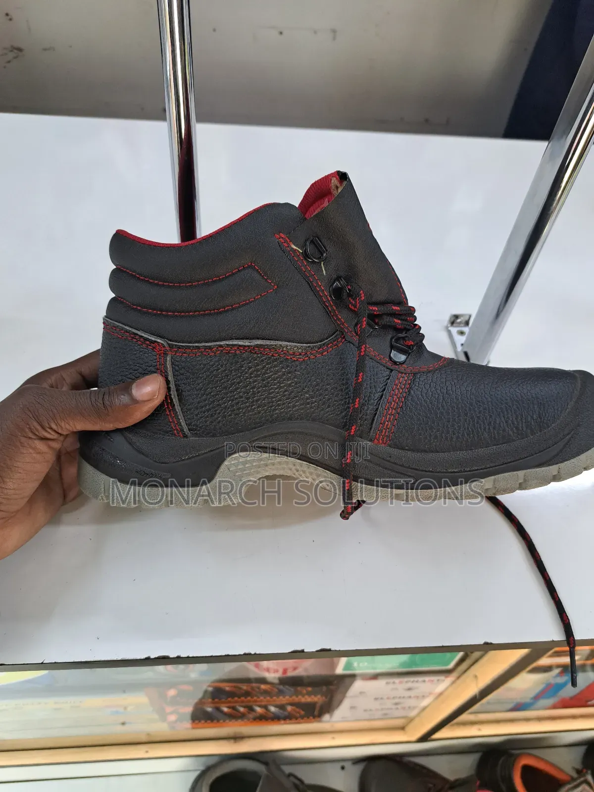 Safety Boot Black Maroon