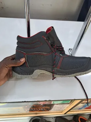 Safety Boot Black Maroon