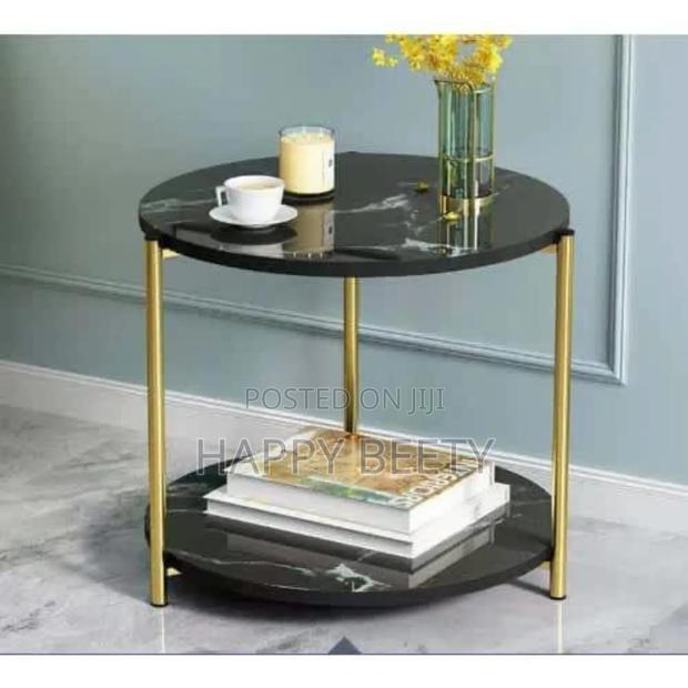 Glass Top Marble Textured Stool - thumbnail 2