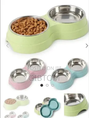 Stainless Steel Double Dog and Cat Feeding Bowl