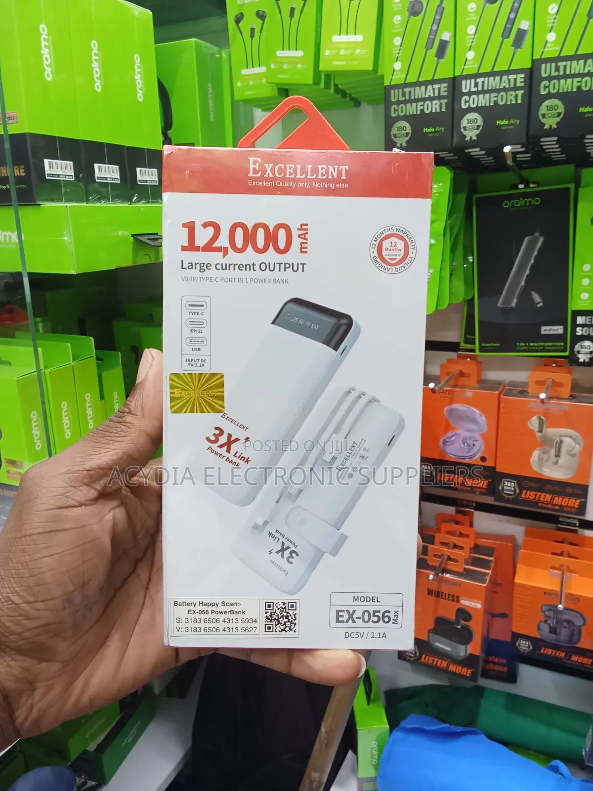 Excellent Ex-056 12000mah, 22.5w Fast Charging Power Bank