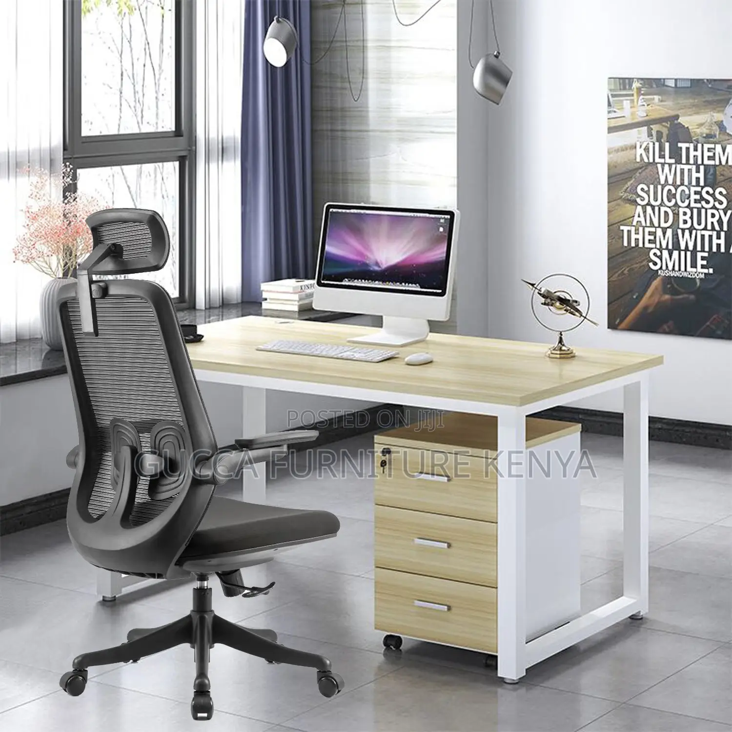 Modern Ergonomic Swivel Seat With Flip Armrest