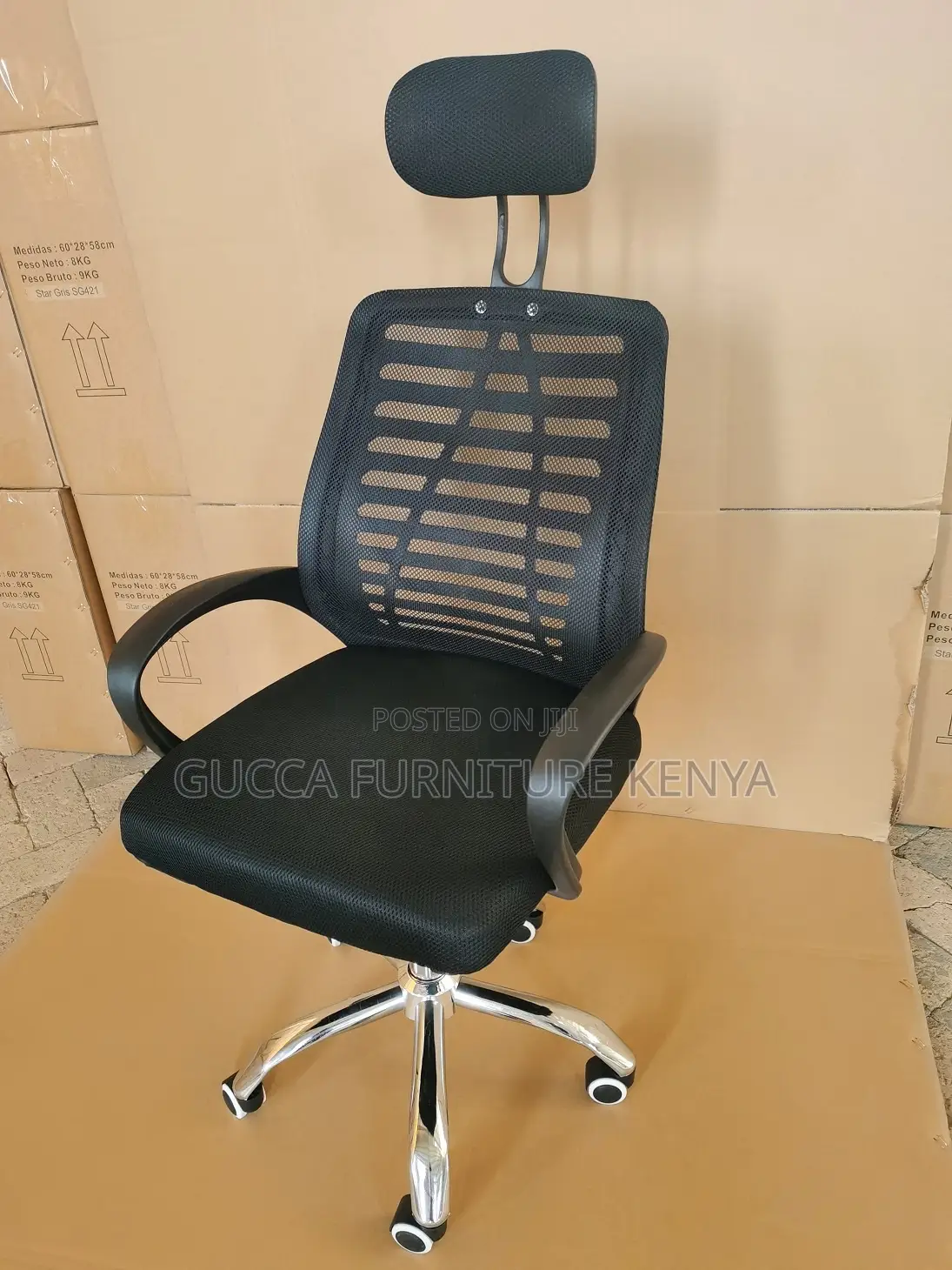 Swivel Mesh High-Back Headrest Study Chair