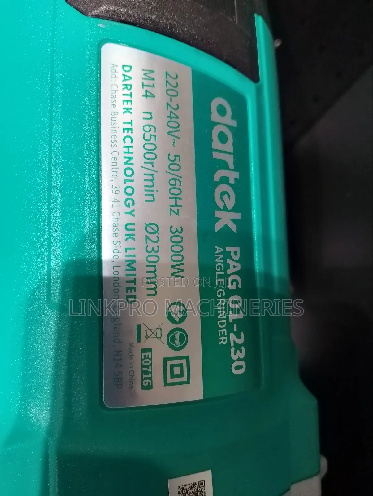 9 Inches 3000 Watts Dartek Angle Grinder