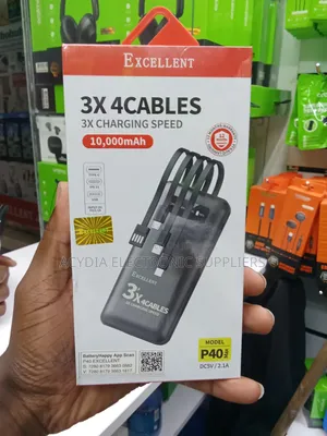 Excellent P40 10000mah With Inbuilt Cables Power Bank
