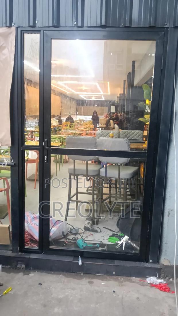 Black Coated Aluminium Door - main view