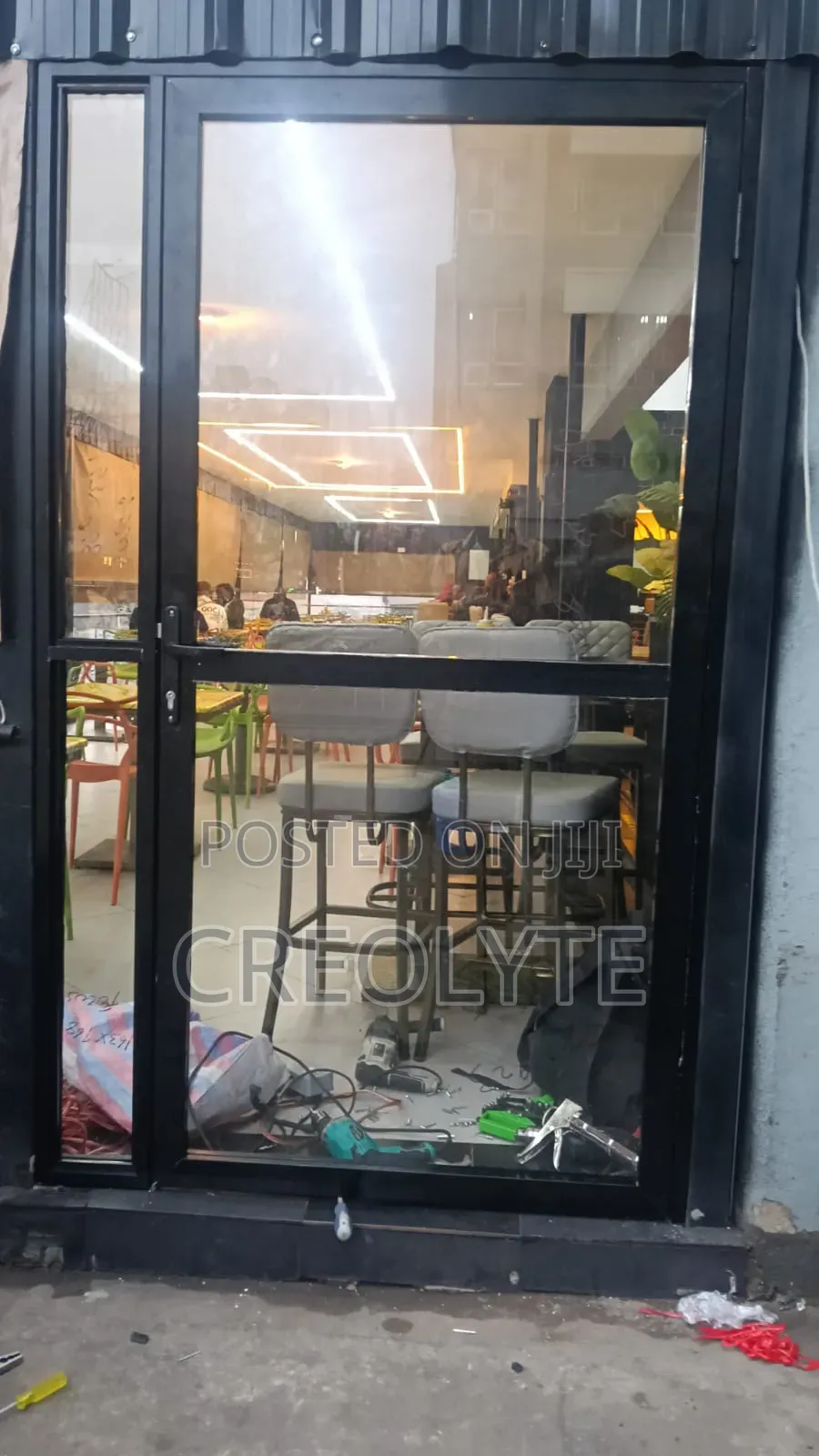 Black Coated Aluminium Door