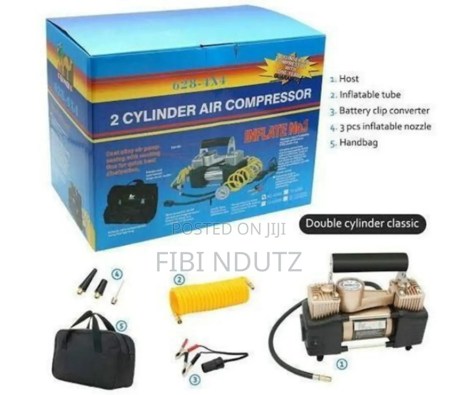 Portable Air Double Cylinder Compressor -Heavy Duty