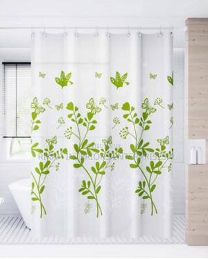 Floral White and Green Shower Curtains - thumbnail 2