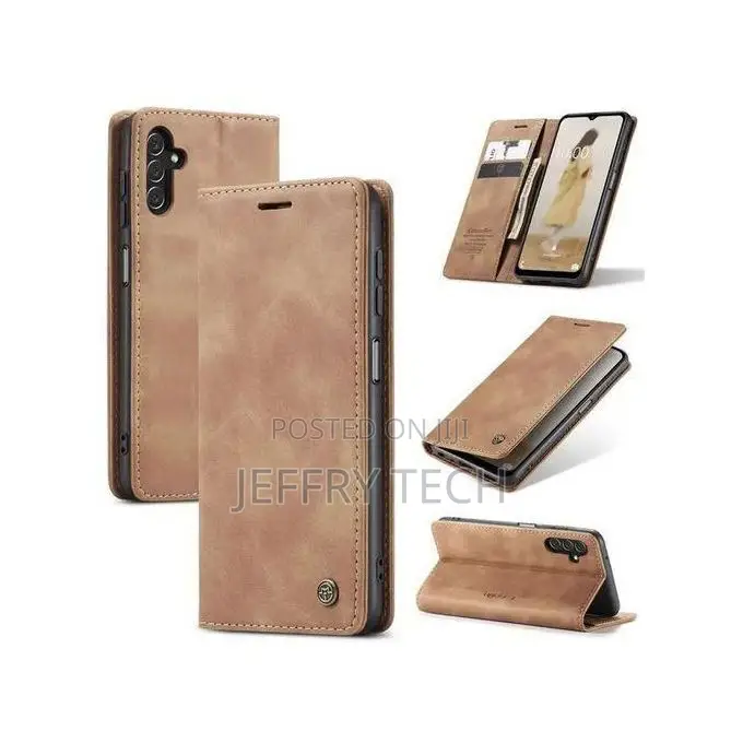 Lisma Caseme Brown Wallet Leather Flip Case for Galaxy A05s -Brown