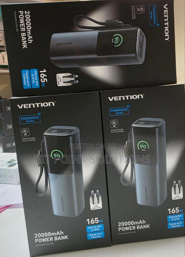 Vention 20000mah Power Bank (Usb-C + Usb-C/Usb-C/Usb-A) 165w