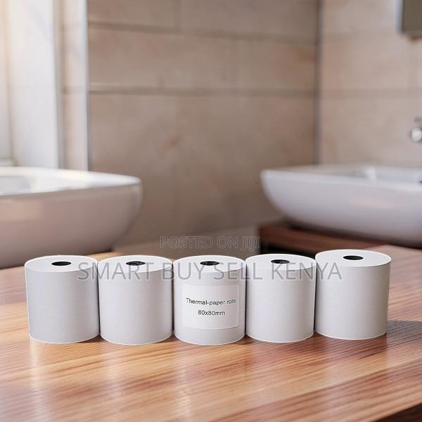 Supermarkets 5 Pieces of 80mm by 80mm by 13mm Thermal Paper Rolls