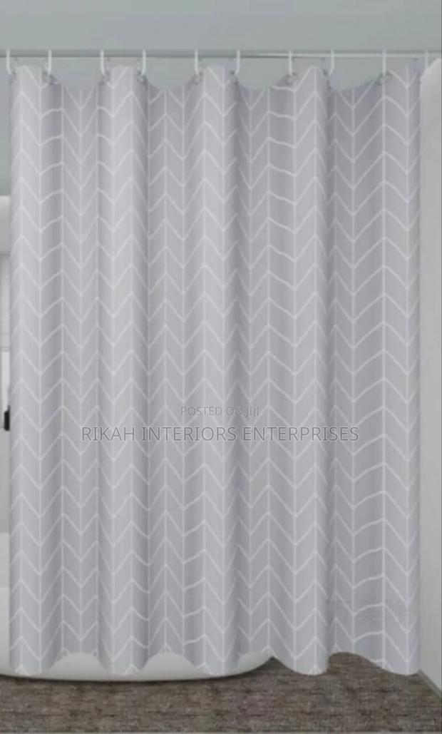 Grey Shower Curtains With White Lines