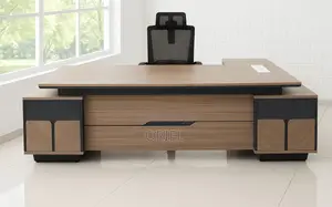 Office Desk : 240cm Office L-Shaped Executive Desk