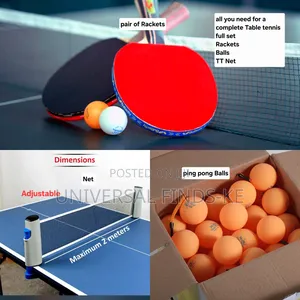 7 Days Offer ! Table Tennis Rackets / Balls and Adjustable Net