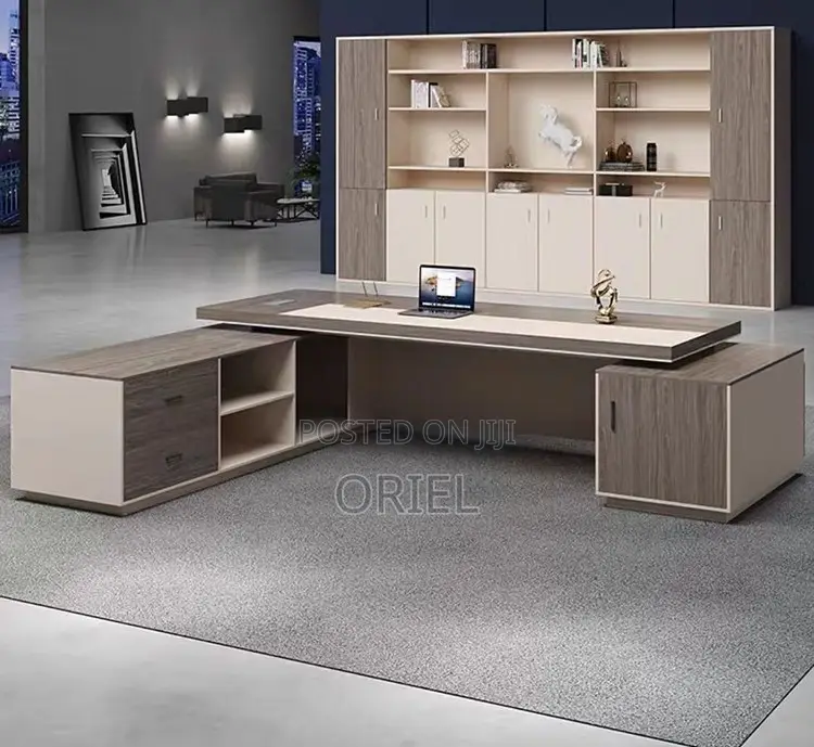 Office Desk : 240cm Office L-Shaped Executive Desk