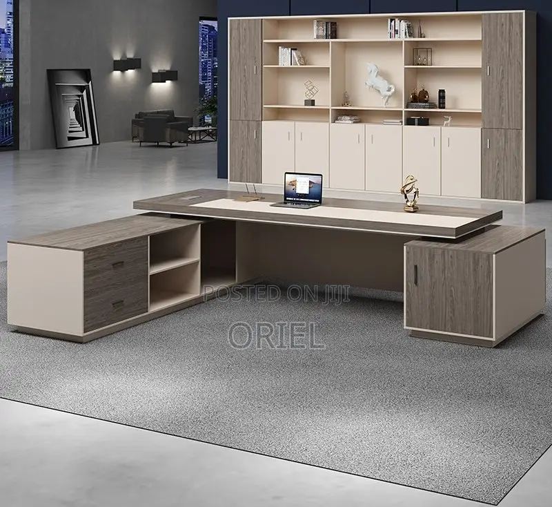 Office Desk : 240cm Office L-Shaped Executive Desk