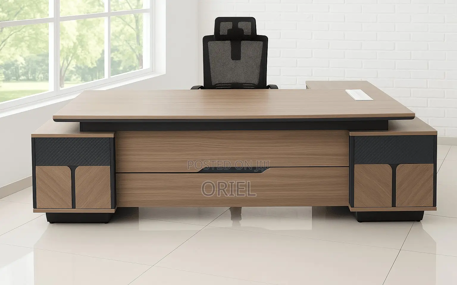 Office Desk : 240cm Office L-Shaped Executive Desk