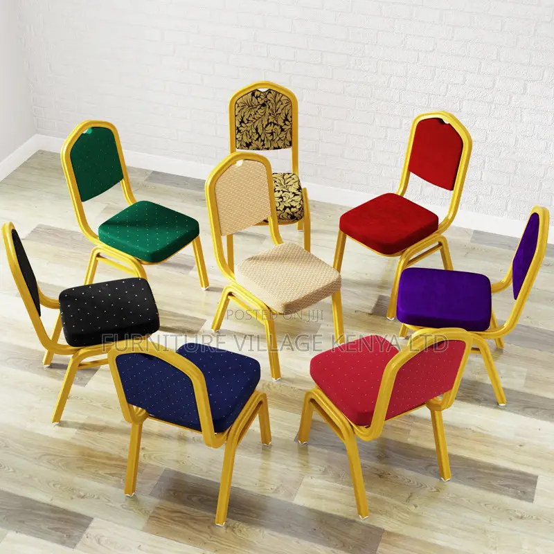 Office Chair ; Red Metallic Banquet Event Chair