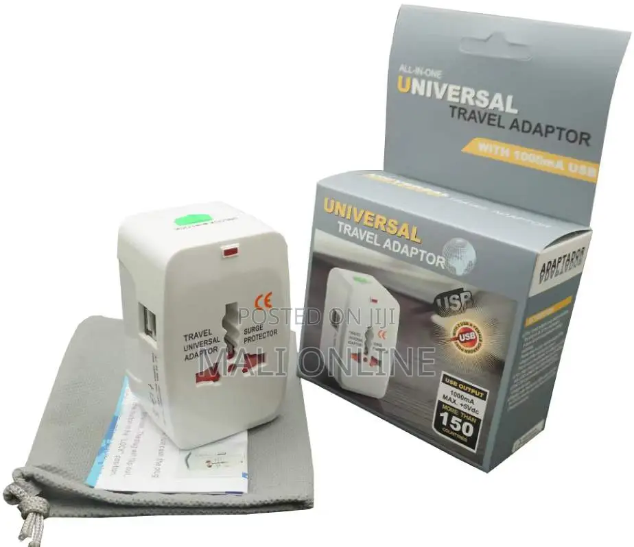 Universal Travel Adapter Worldwide Plug Dual Usb Charger Power Adapter