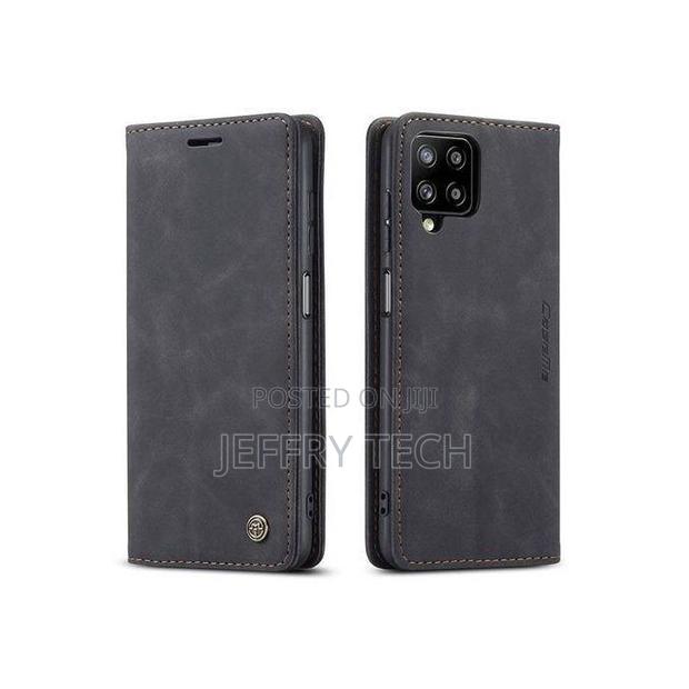 Jusxa Caseme Wallet Flip Leather Case for Samsung Galaxy A12 -Black