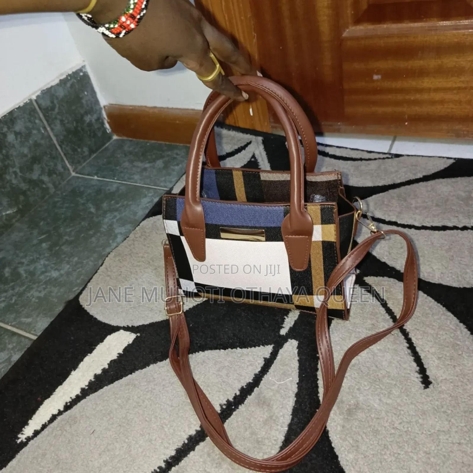 *Trend Fashion Collision Color Check Bag