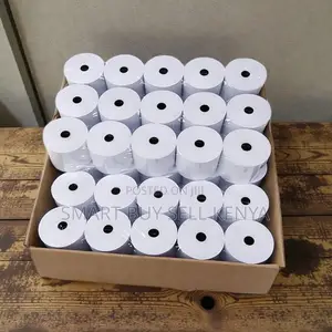 Clean White Finish 50 Pieces 80mm by 80mm by 13mm Thermal Paper Rolls