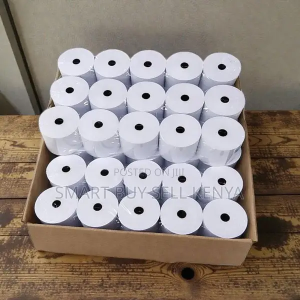 Clean White Finish 50 Pieces 80mm by 80mm by 13mm Thermal Paper Rolls