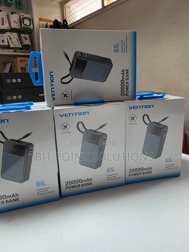 Vention 20000mah Power Bank (Usb-C + Usb-C/Usb-A) 65w