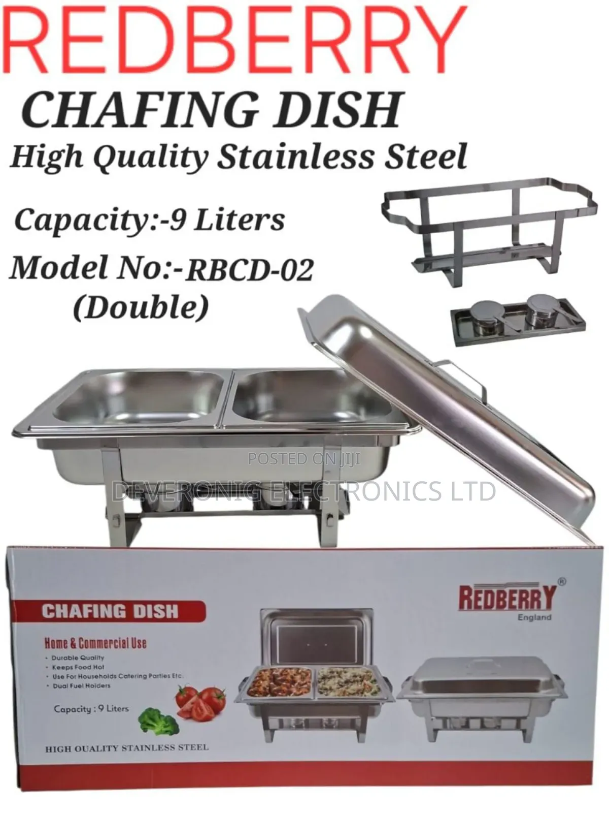9 Litres Double Redberry Cheffing Dish