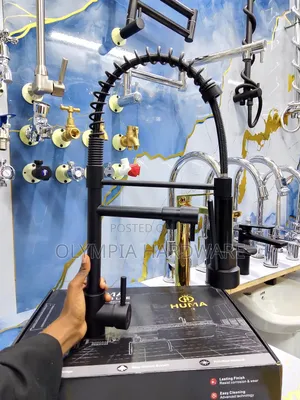 Pillar Tap Mixer Black (Pull Out) 2 Outlet