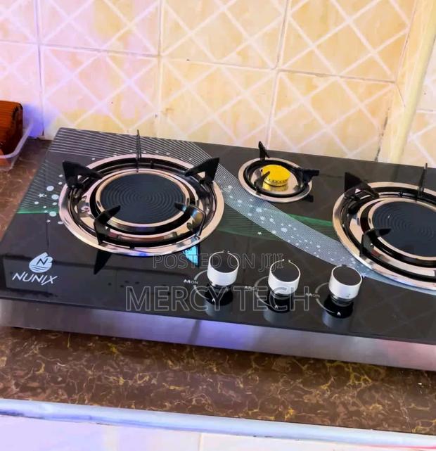 Nunix 3 Burner Low Gas Consumption Glass Top Table Infrared Cooker