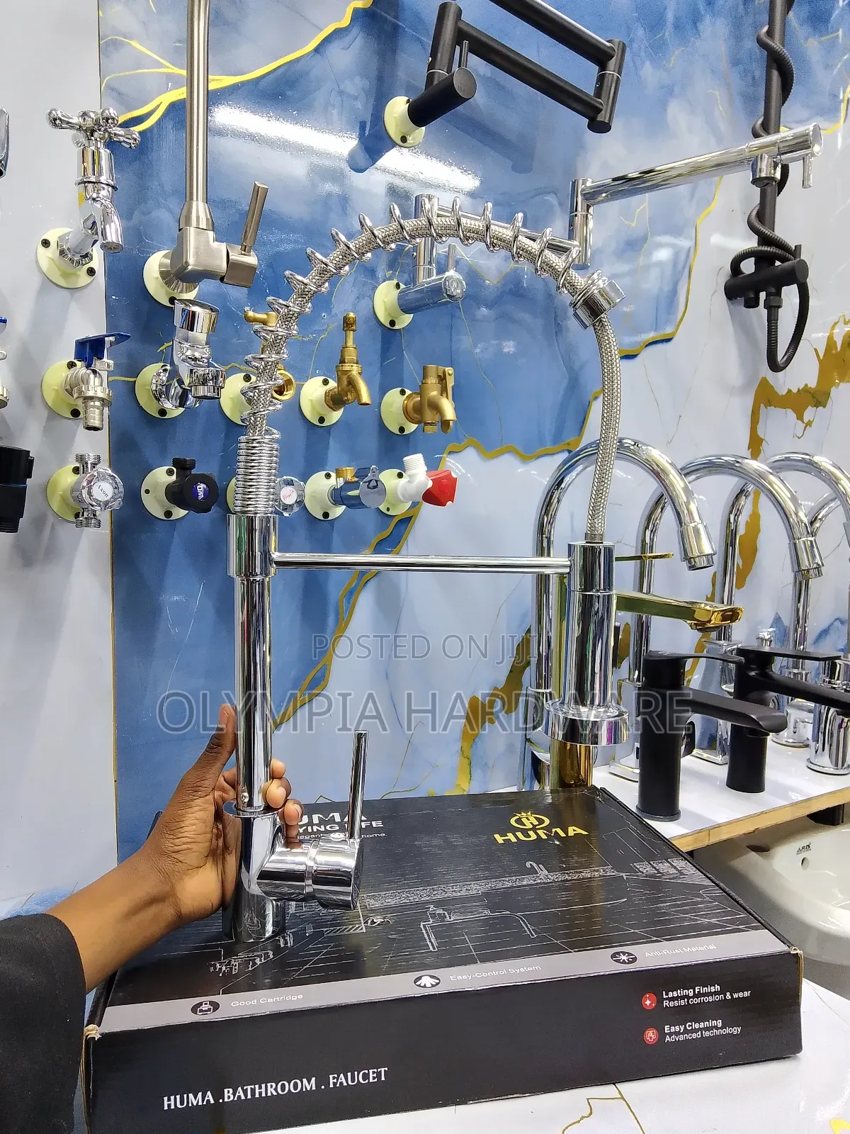 Silver Kitchen Mixer Tap (Pull Out)