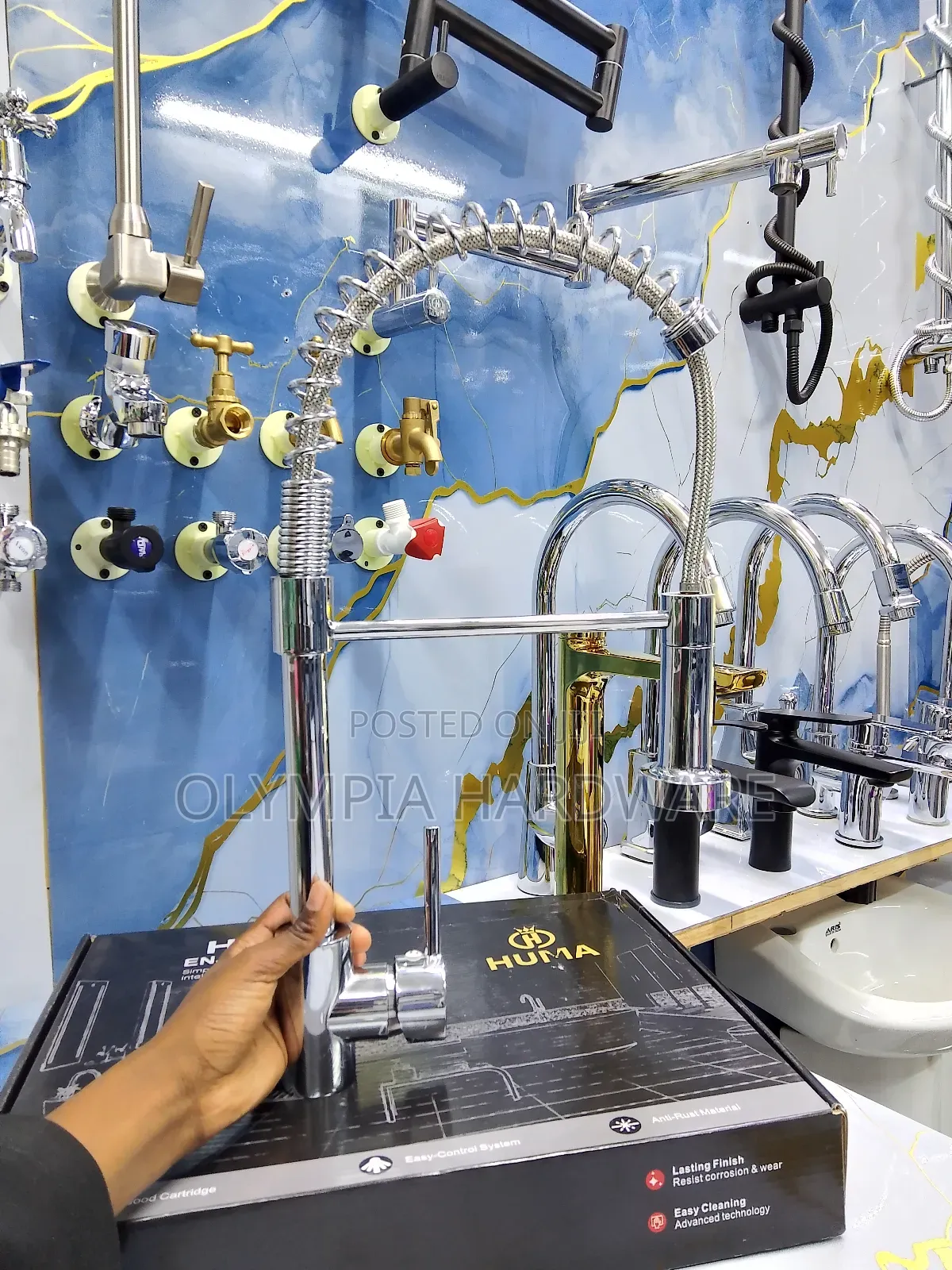 Silver Kitchen Mixer Tap (Pull Out)