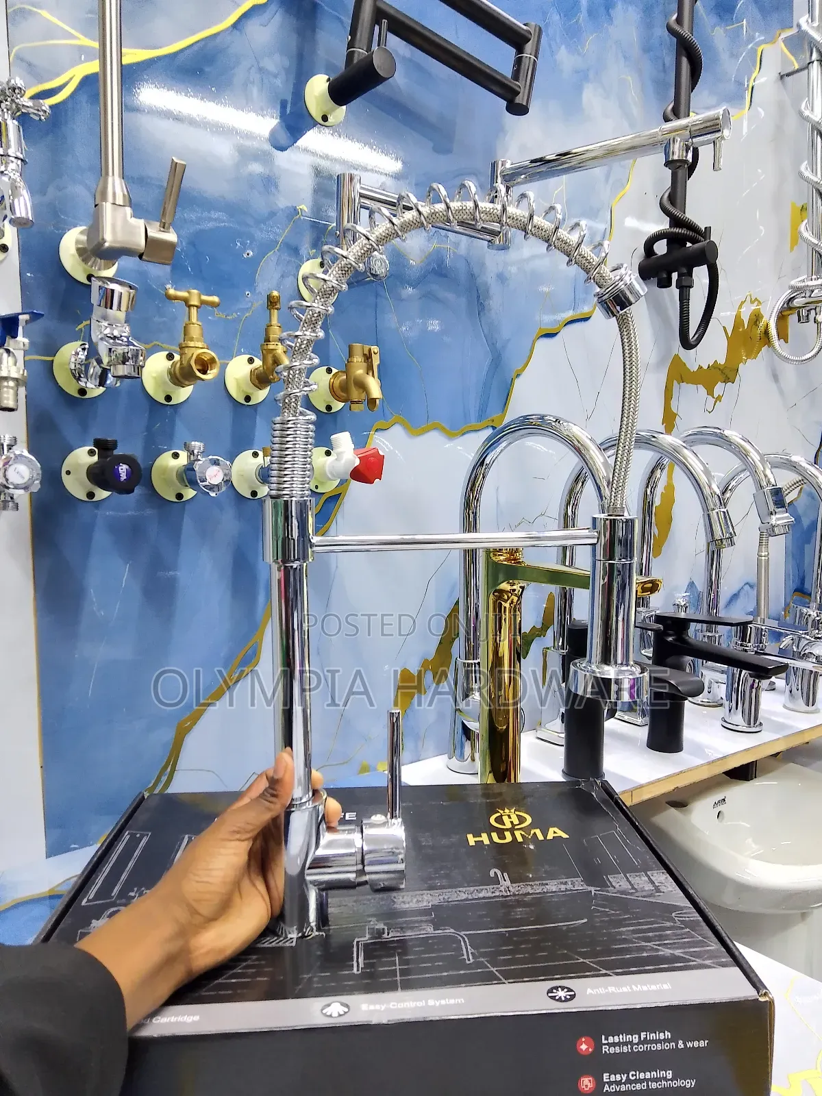Silver Kitchen Mixer Tap (Pull Out)