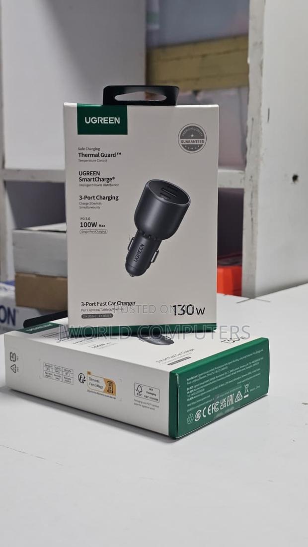 Ugreen 130w 3-port Fast Car Charger - Ec705