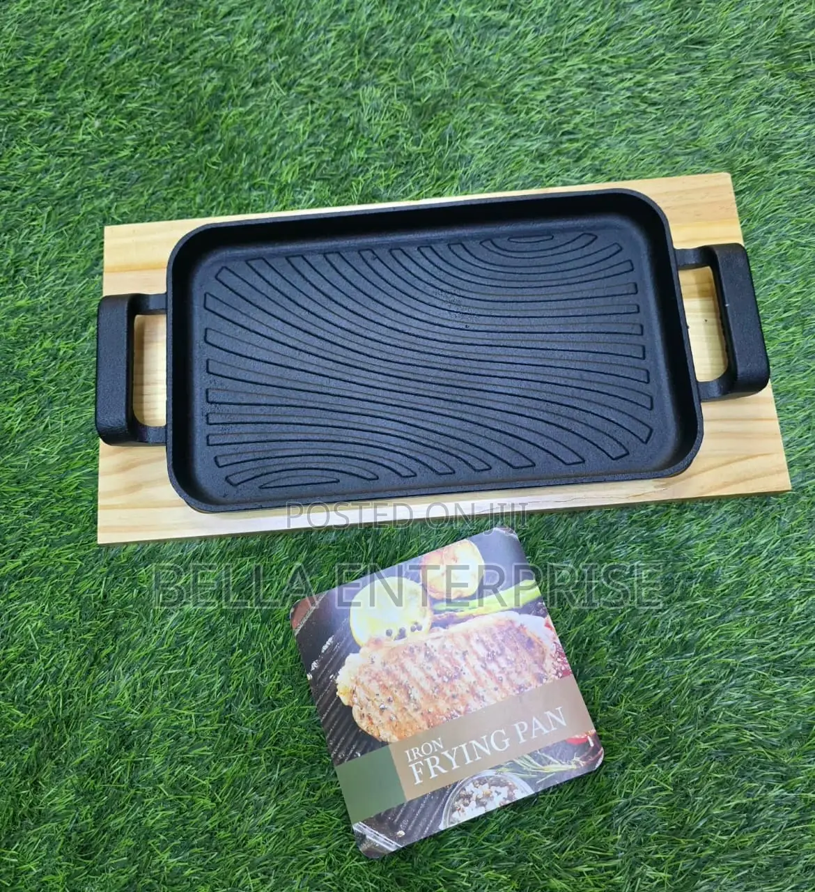 Available Thickened Rectangular Cast Iron Sizzling Grill Pan