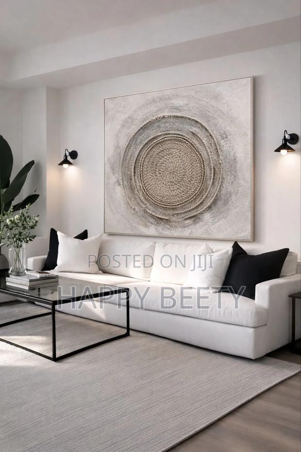 Handcrafted Circular Textured Artwork . - main view