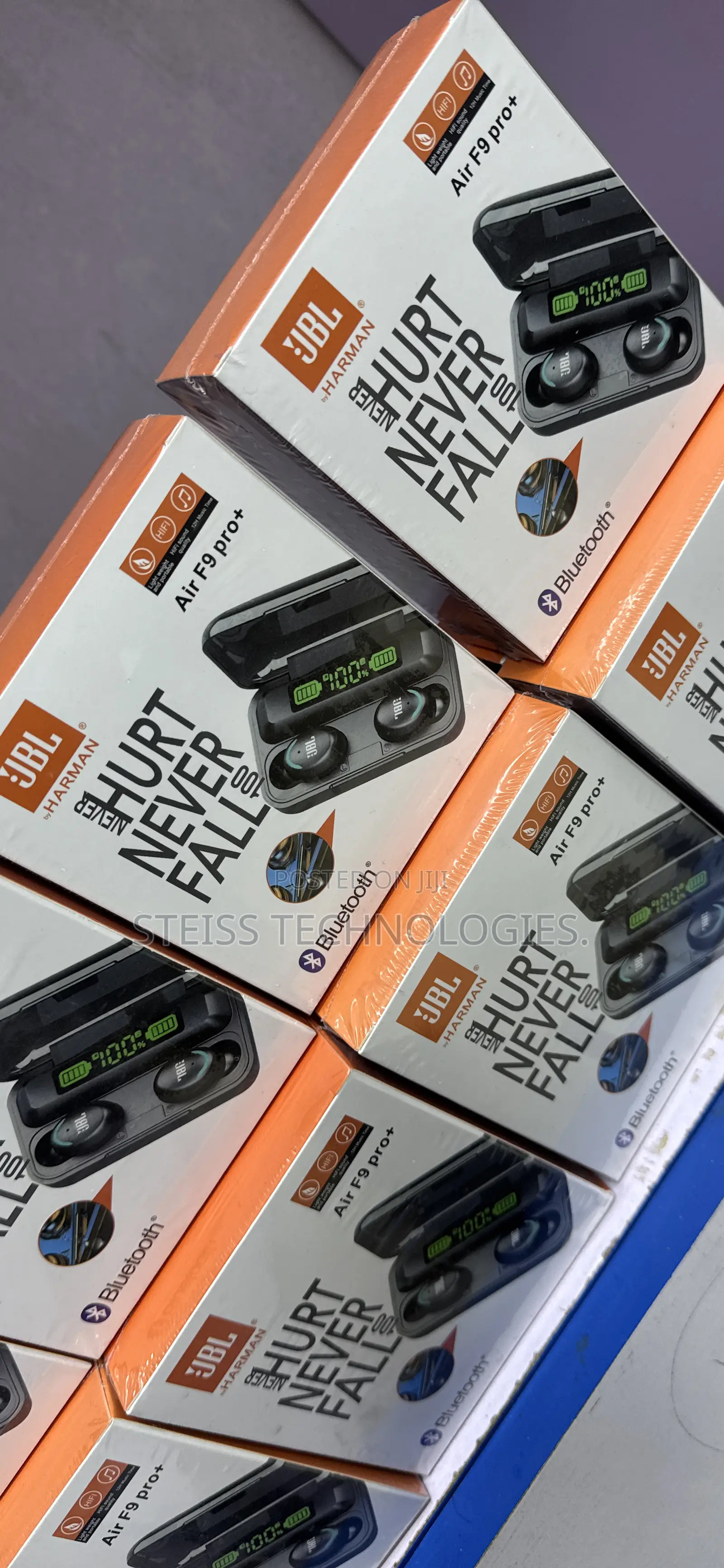 JBL F9 Pro Wireless Earbuds.