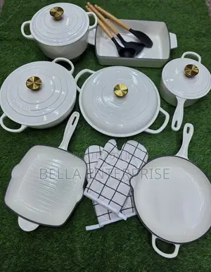 Available 12 PCS Enamel Cast Iron Cooking Pots With 3 Silicone Spoons