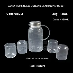 Home Glass Jug and 4 Glasses