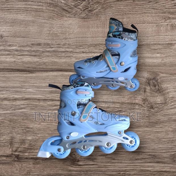 Blue in Line Rubber Wheels Skate Shoes