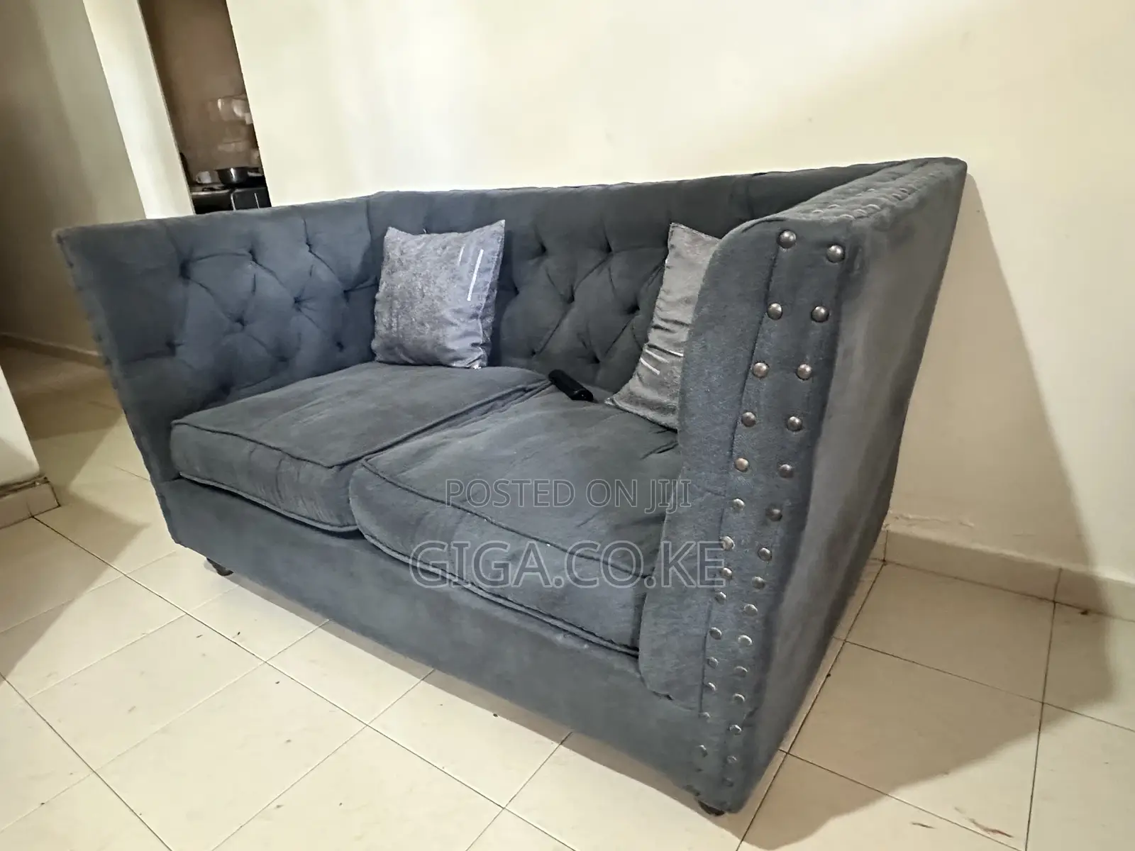 Sofa Set (Chesterfield 5 Seater) Grey