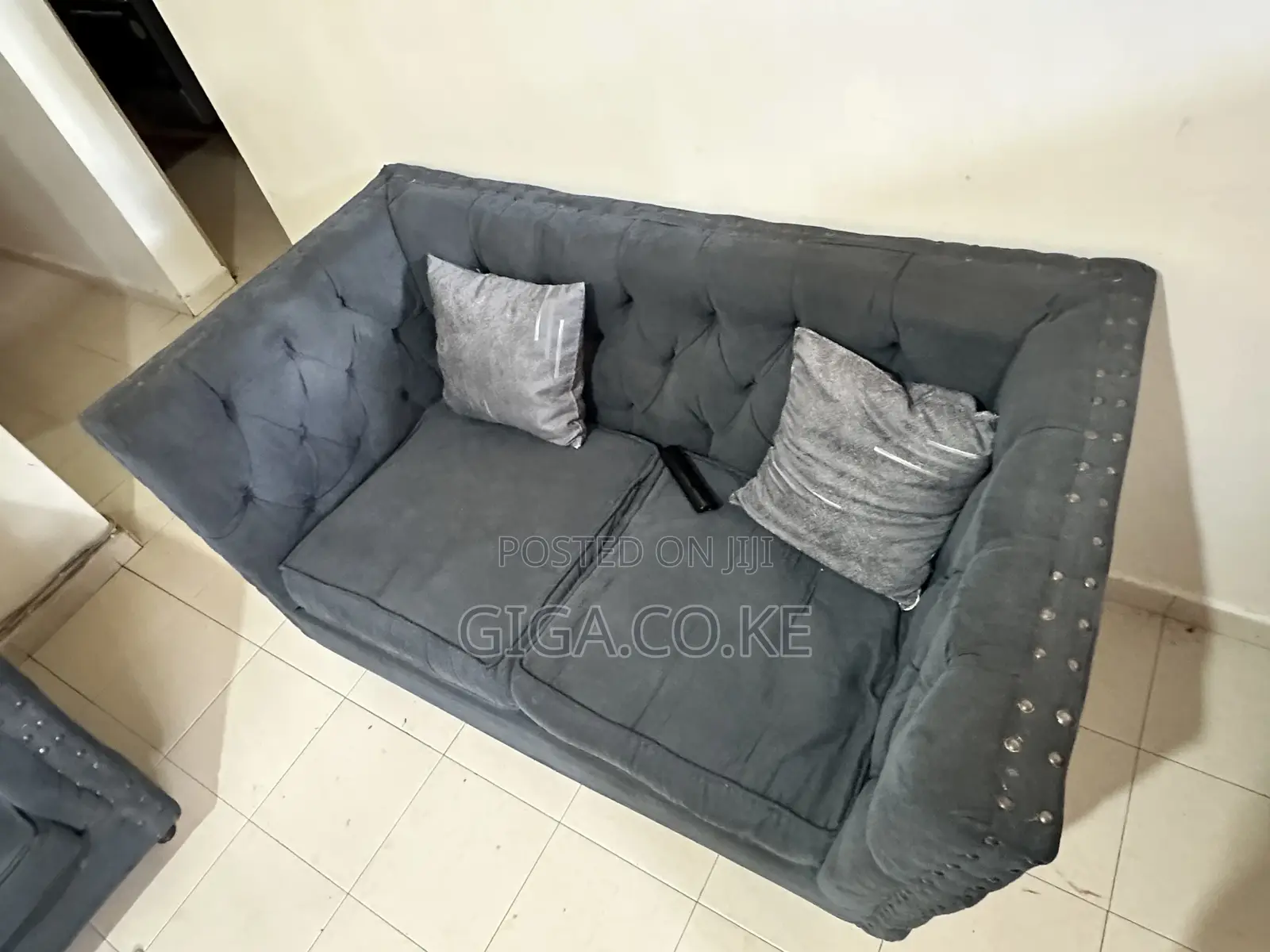Sofa Set (Chesterfield 5 Seater) Grey