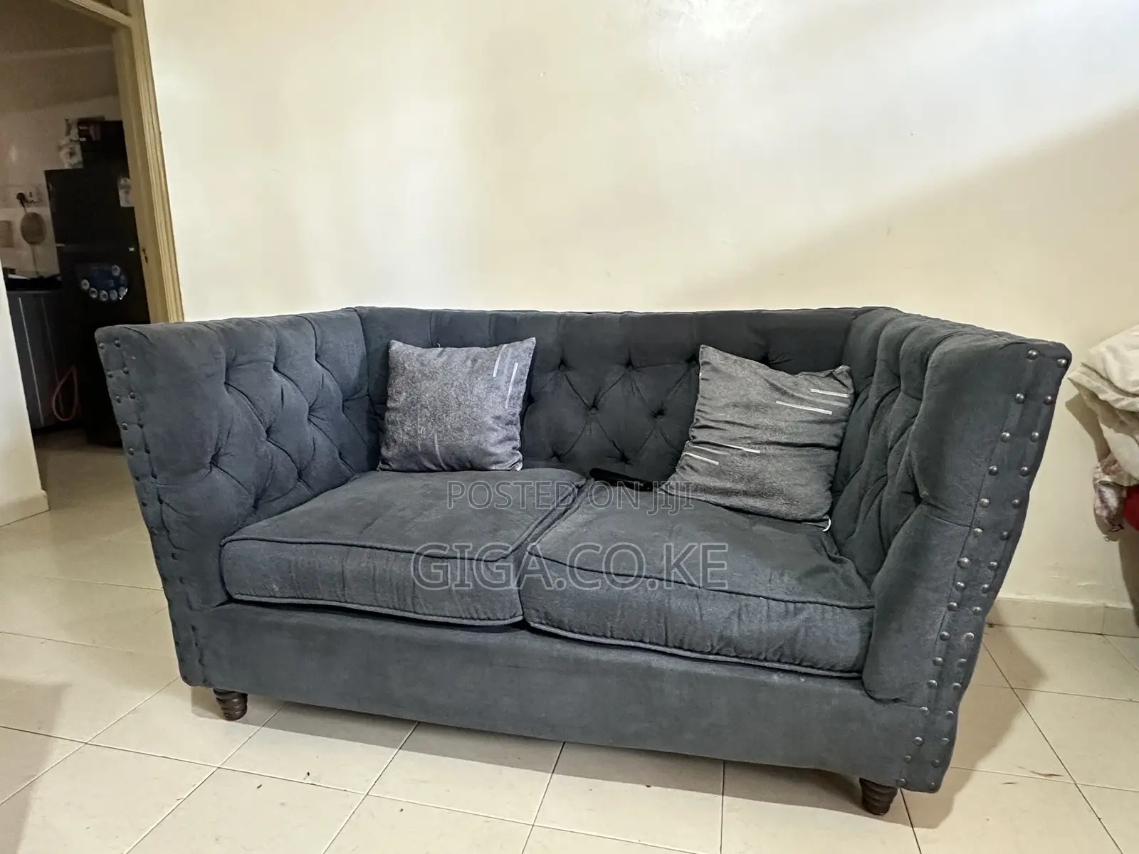 Sofa Set (Chesterfield 5 Seater) Grey