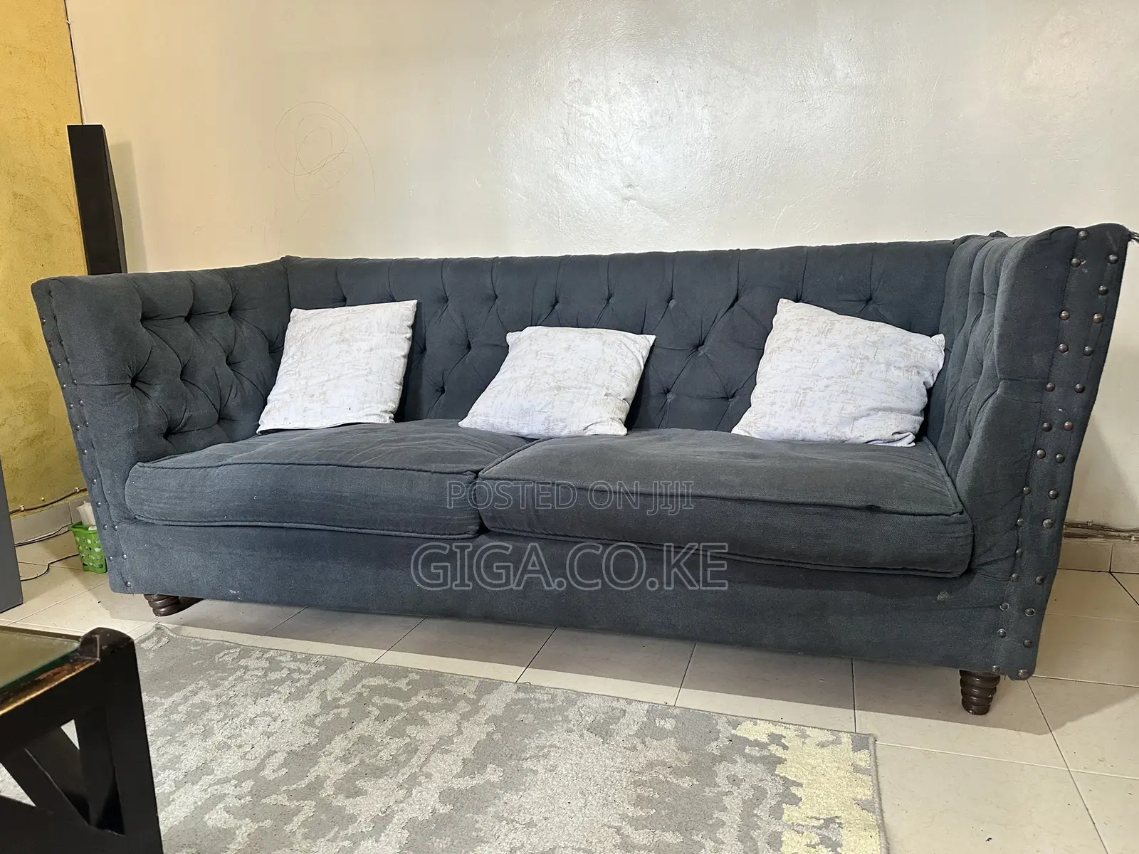 Sofa Set (Chesterfield 5 Seater) Grey