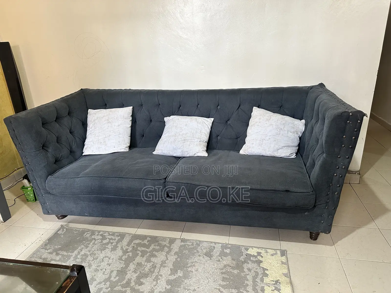 Sofa Set (Chesterfield 5 Seater) Grey