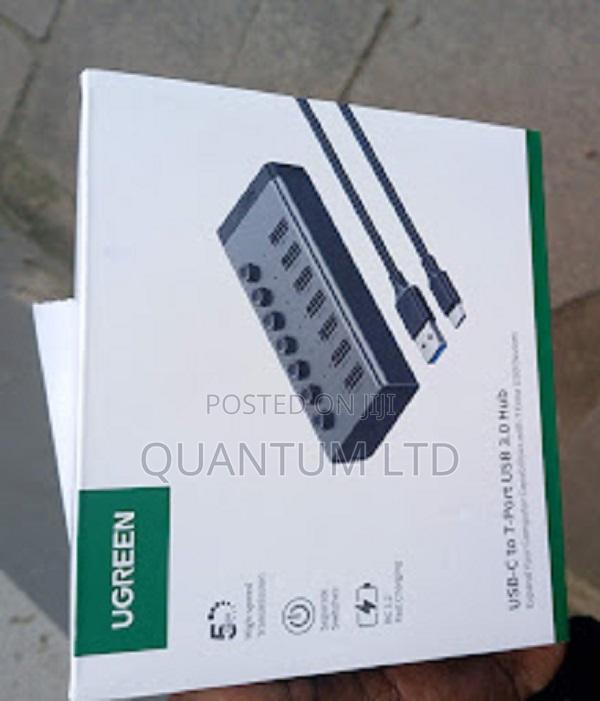 Ugreen Usb-C to 7-Port Usb-a 3.0 Hub Dc 12v